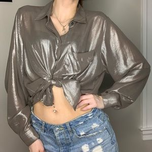 Silver shiny top